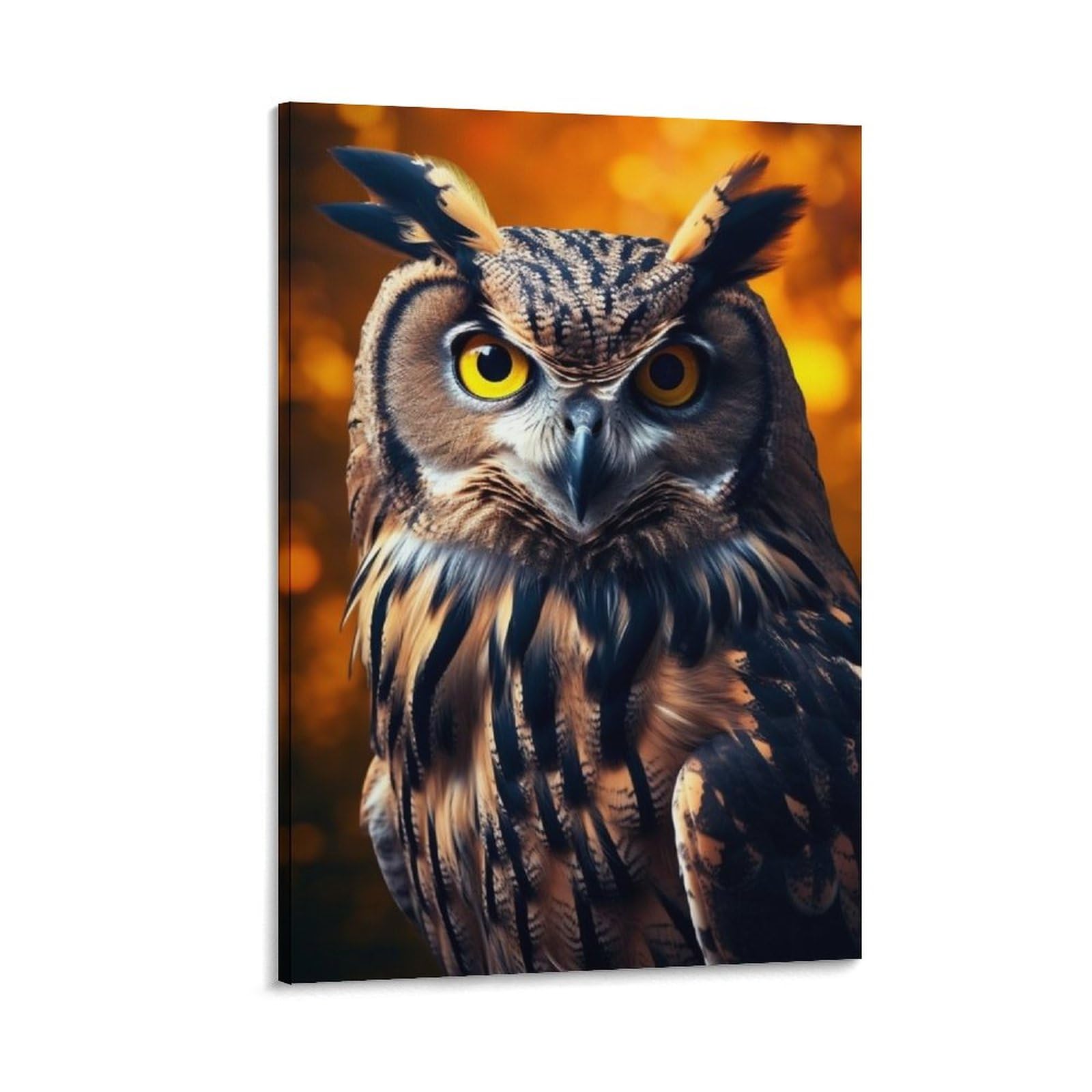 Amazon.co.jp: 絵画 フクロウインテリア 絵画 動物のクローズアップ